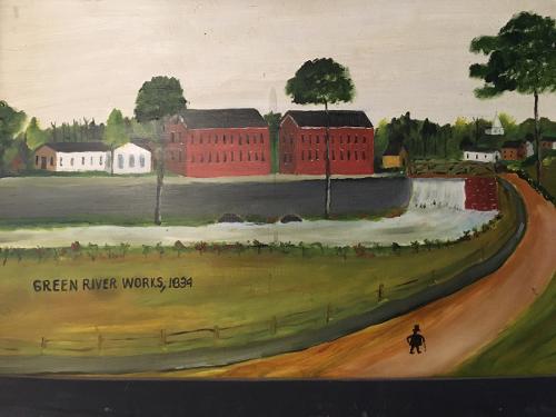 Painting of Early Russell Factory by Bob Merriam